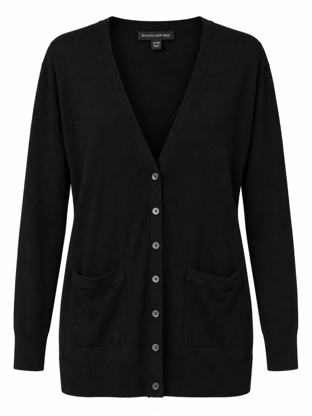 Banana Republic 100% Merino Wool Long Cardigan - Black, Size M